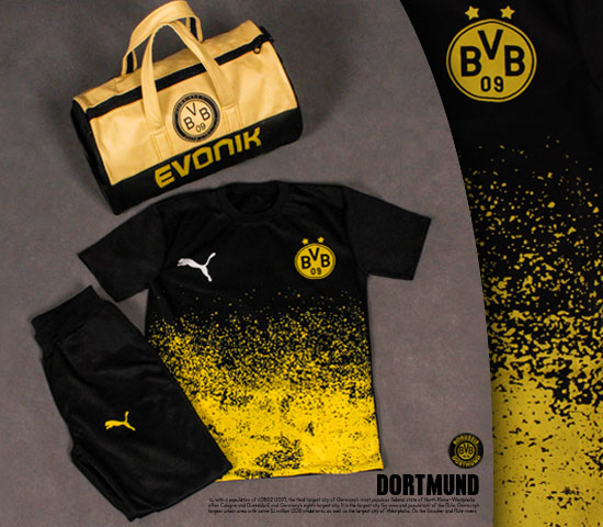 پکیج ست تیشرت و شلوار و ساک ورزشی dortmund