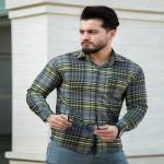 پیراهن مردانه مدل Liverji (طوسی زرد)